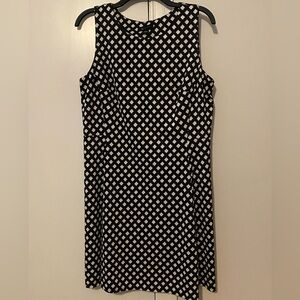 AB Studio Black and White Geometric Knee length Dress